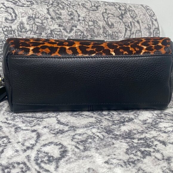 HOBO Sheila Genuine Calf Hair & Leather Leopard Satchel New with Tags - Picture 6 of 10